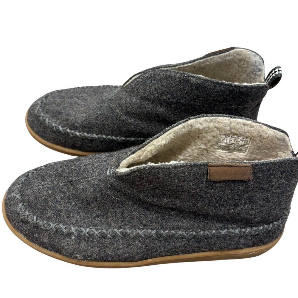 Pendleton Women's Charcoal Felted Wool‎ Shearling Lined Slippers Shoes Size 7